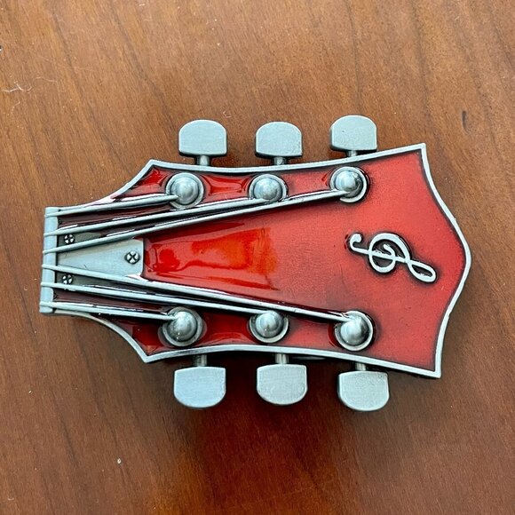 Union Jack British Guitar Rocker Belt Buckle - Picture 6 of 16